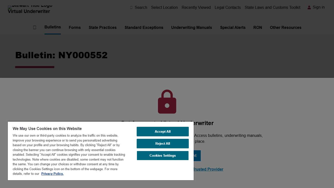 NY000552 - Rockland County – Electronic RP-5217 Virtual Underwriter