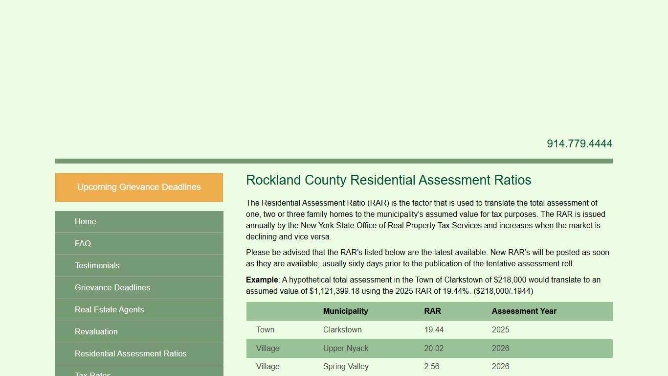 Rockland County Residential Assessment Ratios - O'Donnell & Cullen Property Tax Consultants